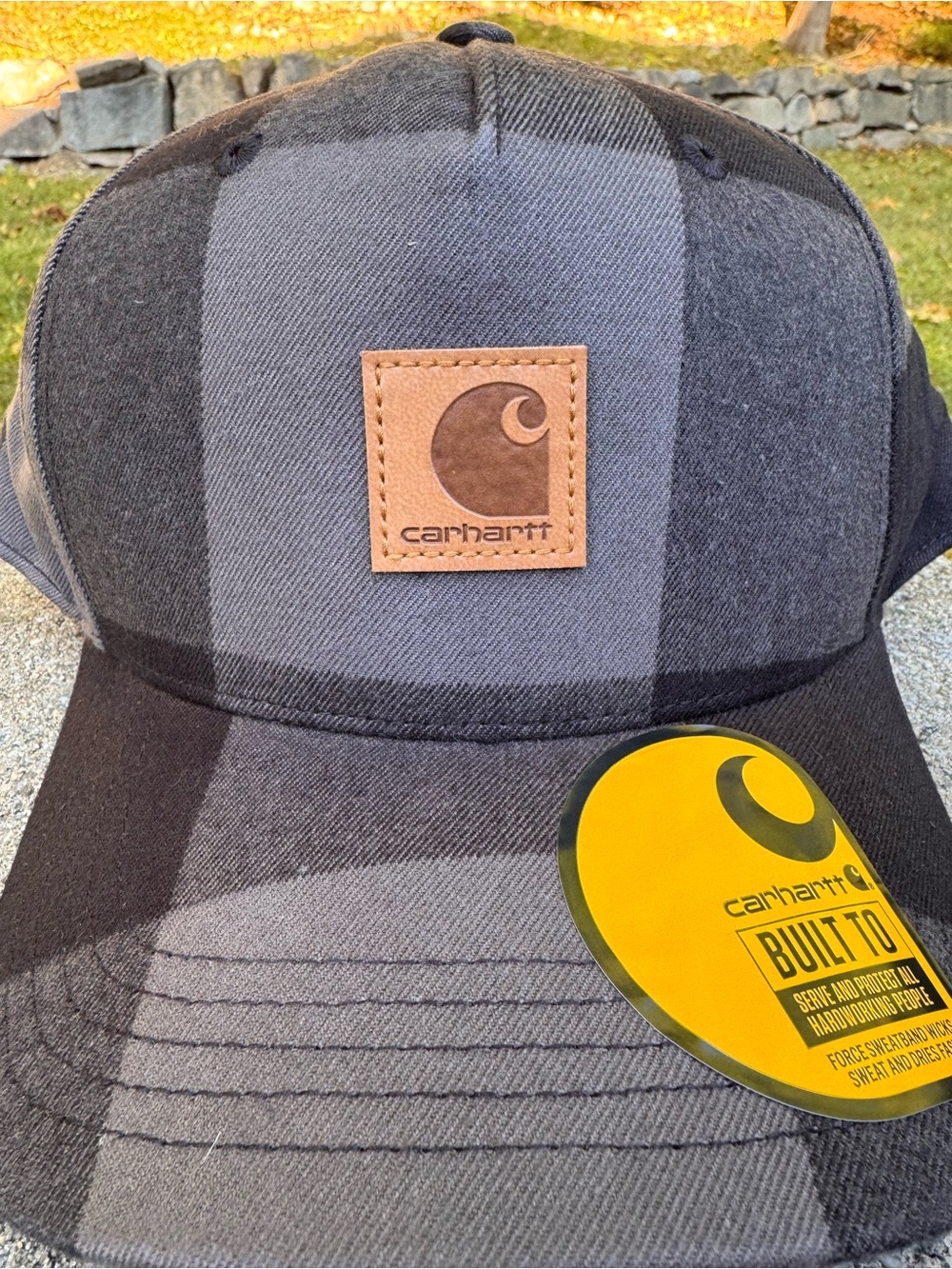 Carhartt Men’s Gray Plaid Flannel Baseball Hat NWT